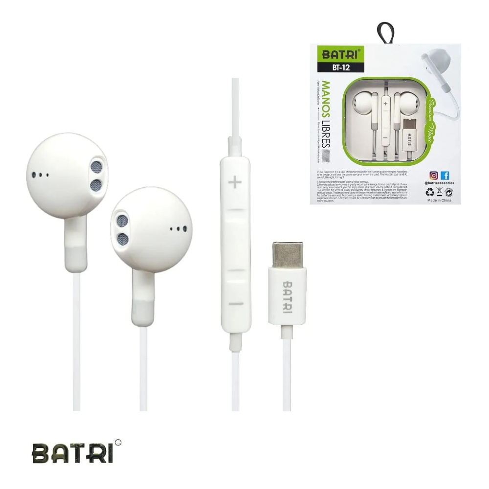 Miniatura 2 de AUDIFONO ALAMBRICO TIPO C BATRI BT-12